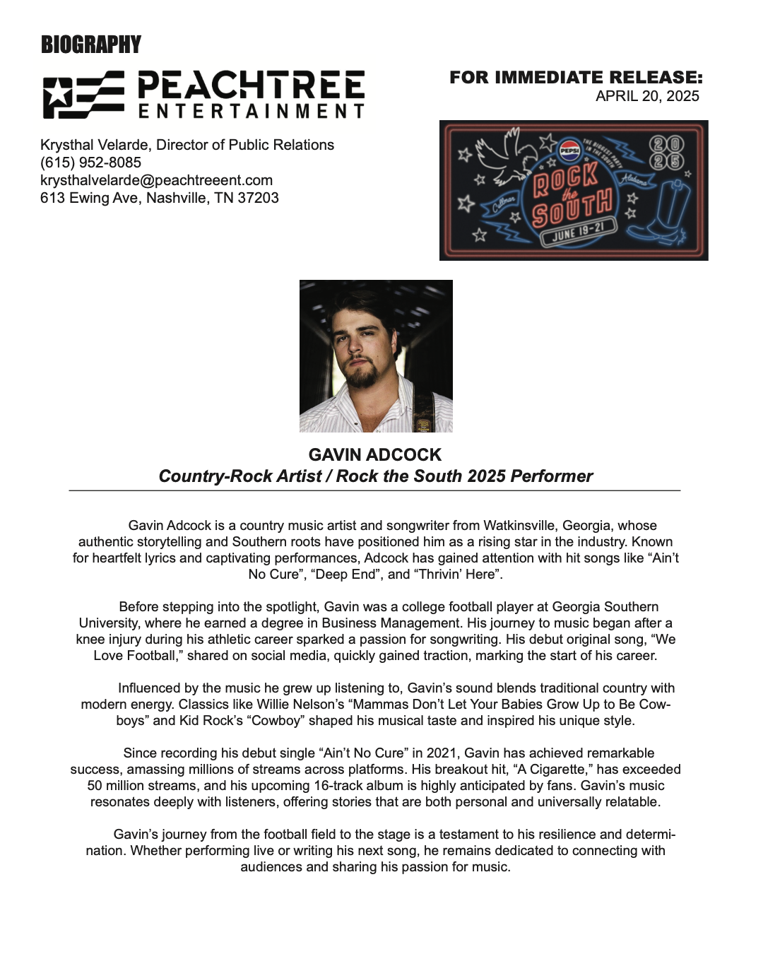 Gavin Adcock artist biography